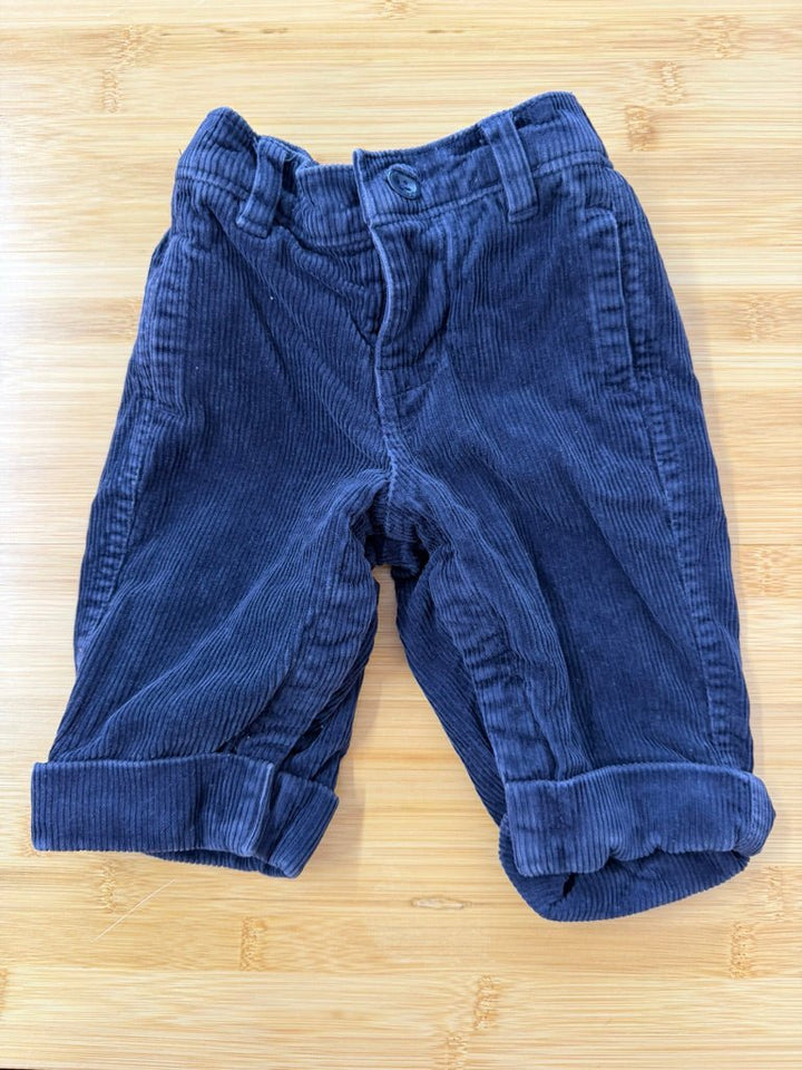Gap Corduroy Pants – 3–6M | Navy Lined Button - Nest and Sprout - Consignment