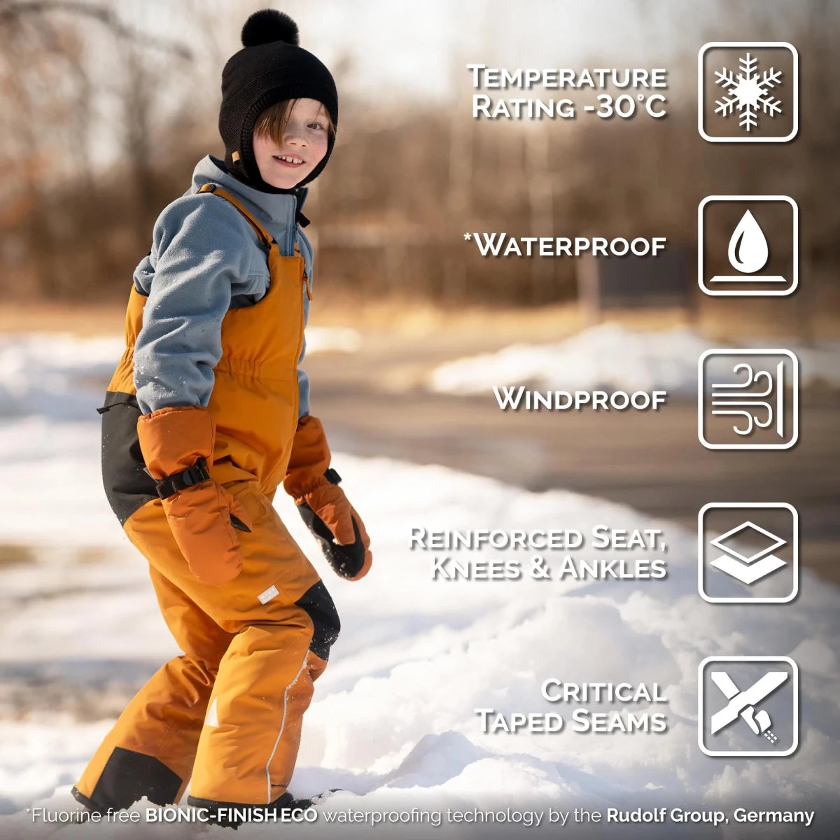 Kids Snow Overalls | Cinnamon - Nest and Sprout - Jan & Jul