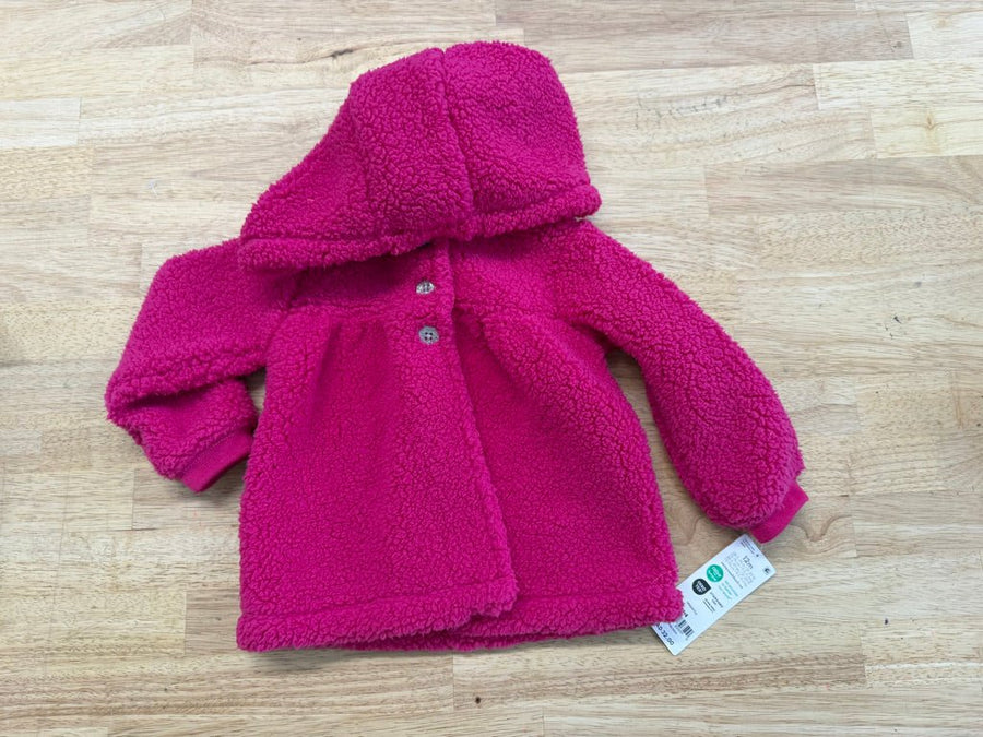 Carter's Fleece Jacket – 12M | Hot Pink Hooded Button - Up | NWT - Nest and Sprout - Consignment