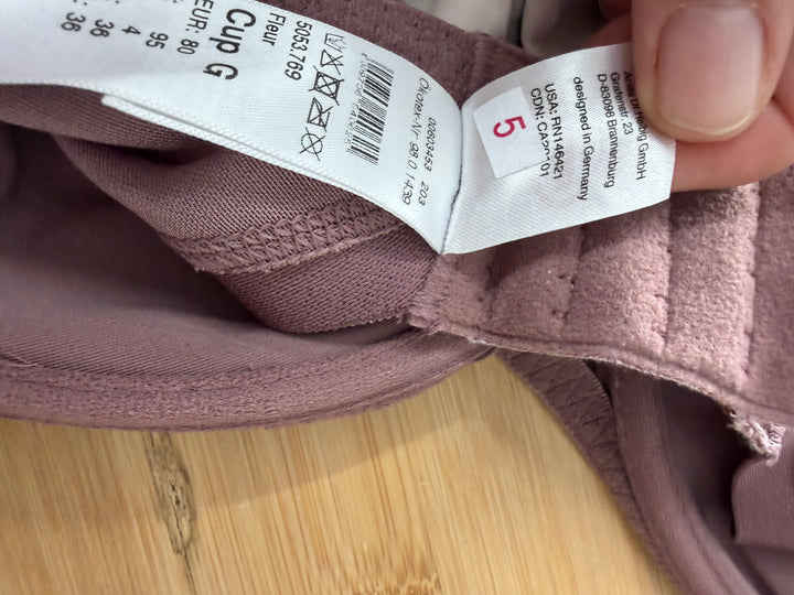 Anita Wired Nursing Bra – 36G | Mauve | Flowered Lace