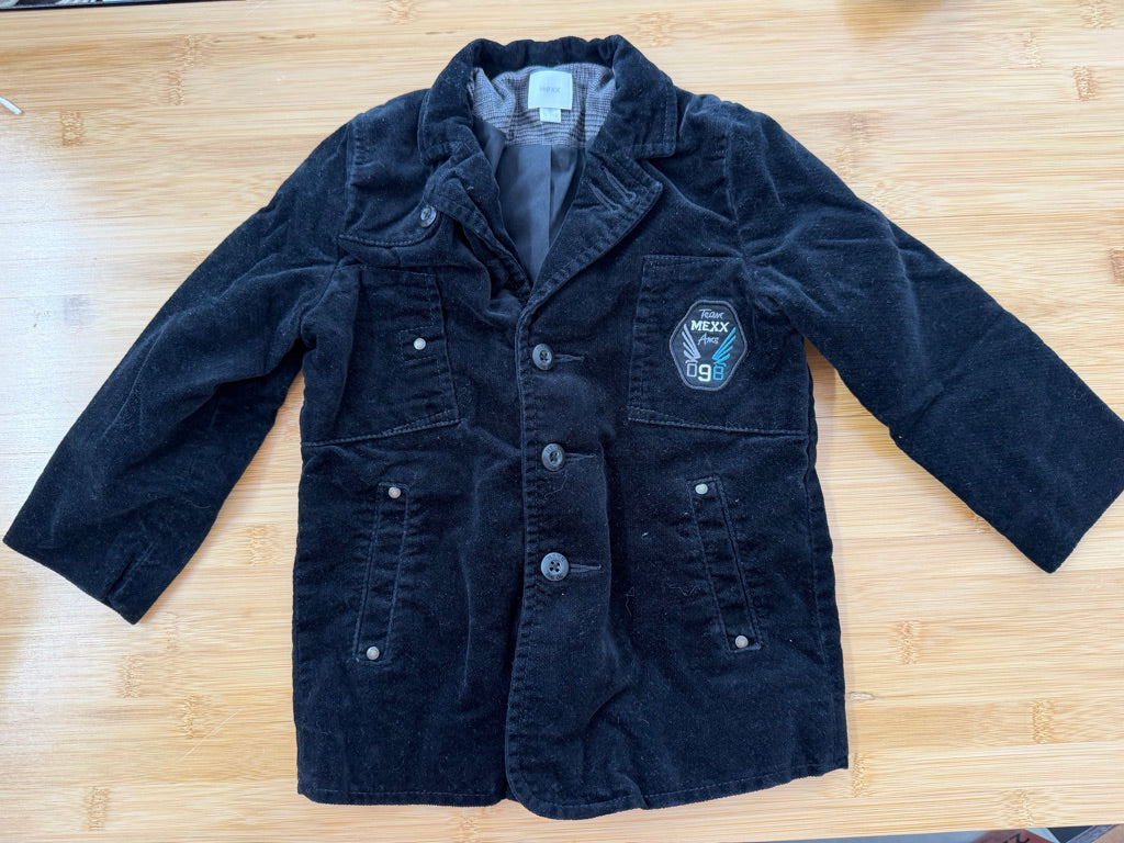 Mexx Corduroy Velour Blazer – 18–24M | Black Team Mexx Patch
