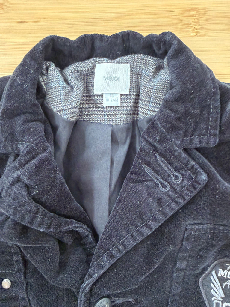 Mexx Corduroy Velour Blazer – 18–24M | Black Team Mexx Patch
