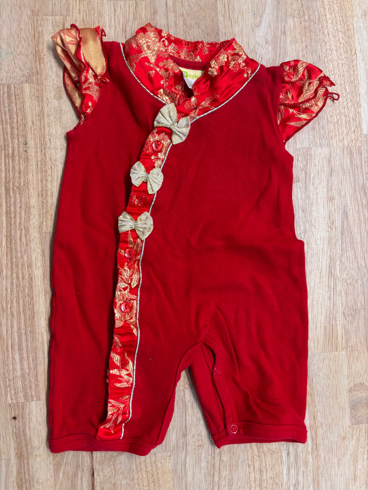 Eyka Romper – Red Chinese Style – 3-6M