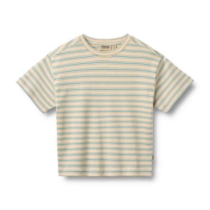 Wheat Kids Shirt – Tommy – Spring Lake Stripe | 2Y - 12Y - Nest and Sprout - Wheat Kids