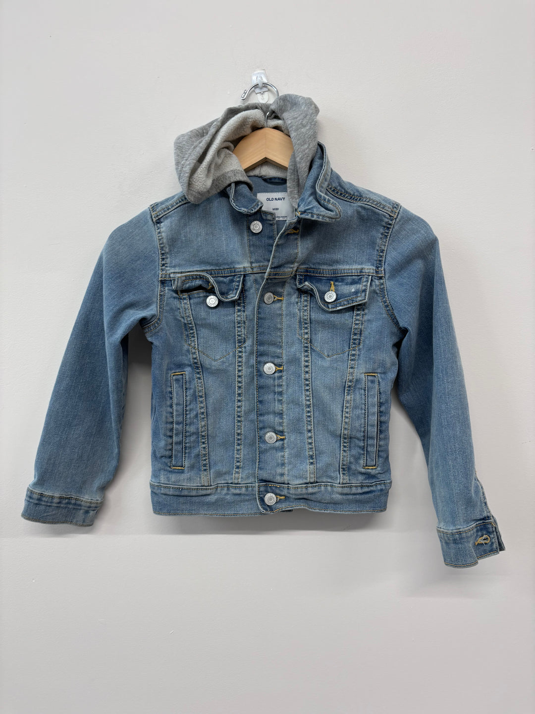 Old Navy Denim Jacket with Sweater Hood (Size 8)