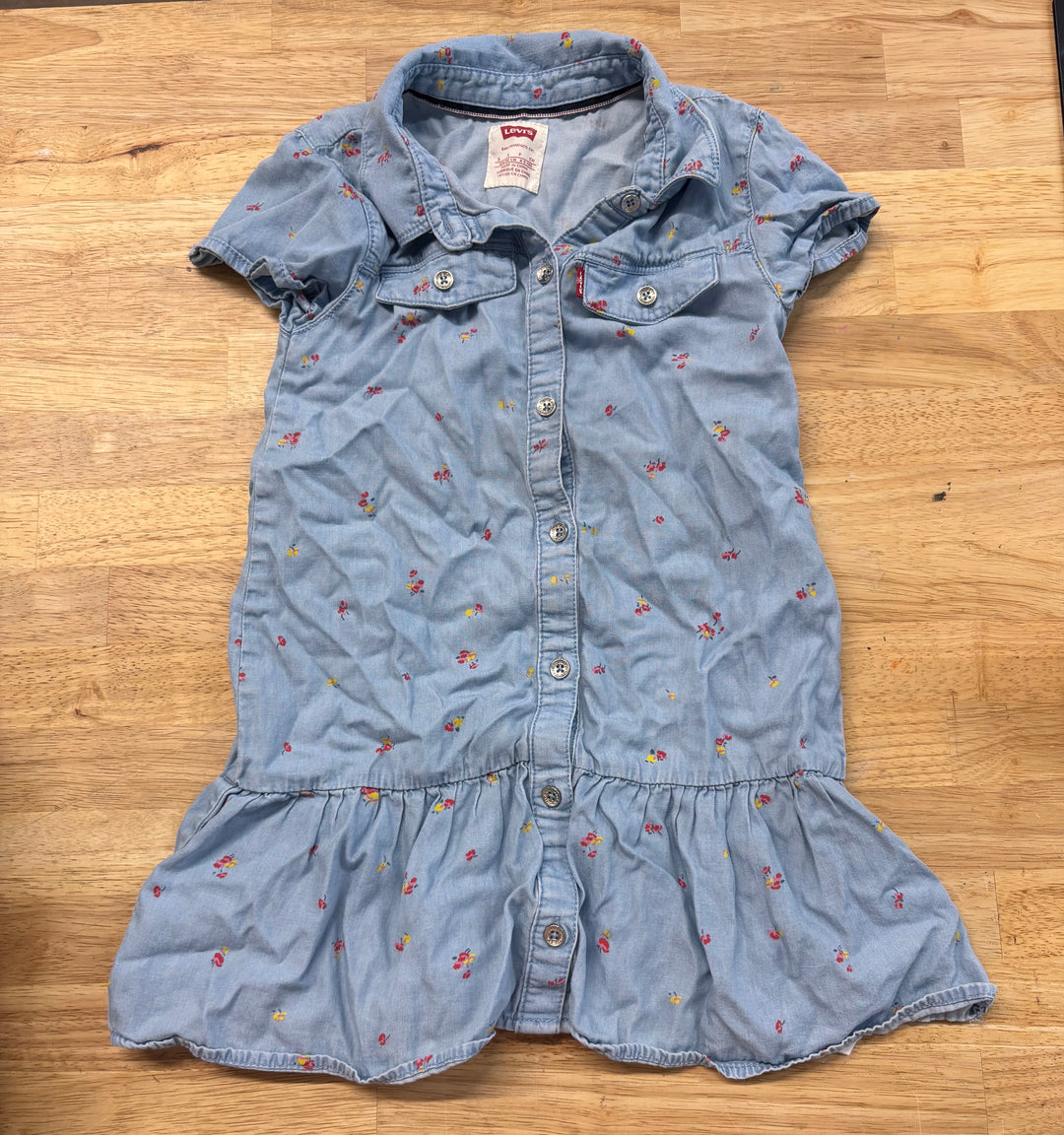 Levi’s Light Wash Floral Button-Up Denim Dress Size 5