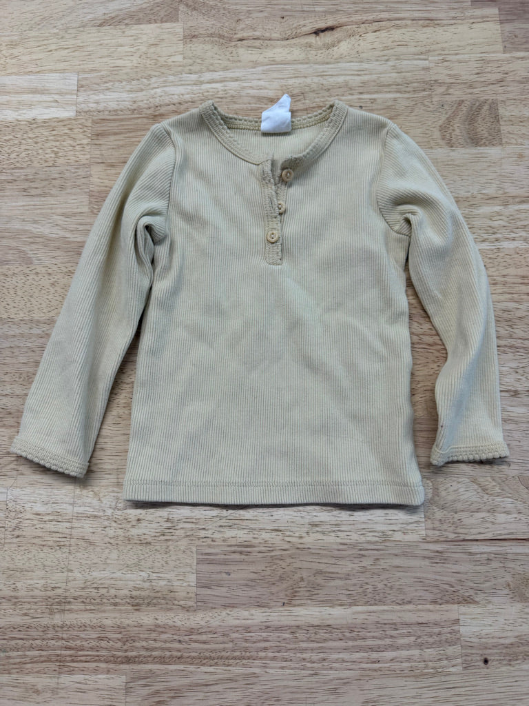 H&M Ribbed Long Sleeve Shirt – 9M | Butter Yellow