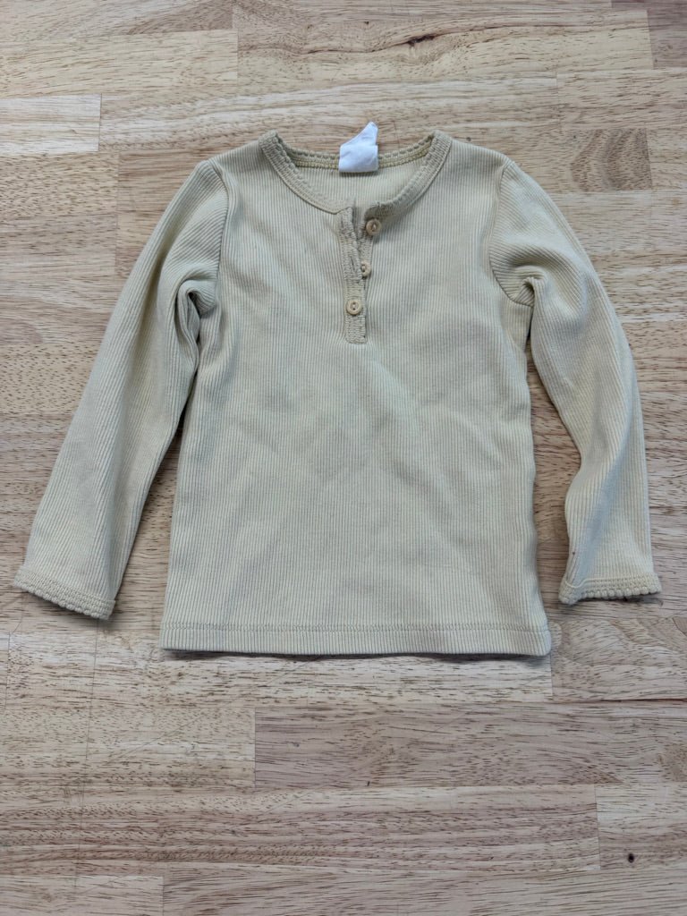 H&M Ribbed Long Sleeve Shirt – 9M | Butter Yellow - Nest and Sprout-Consignment