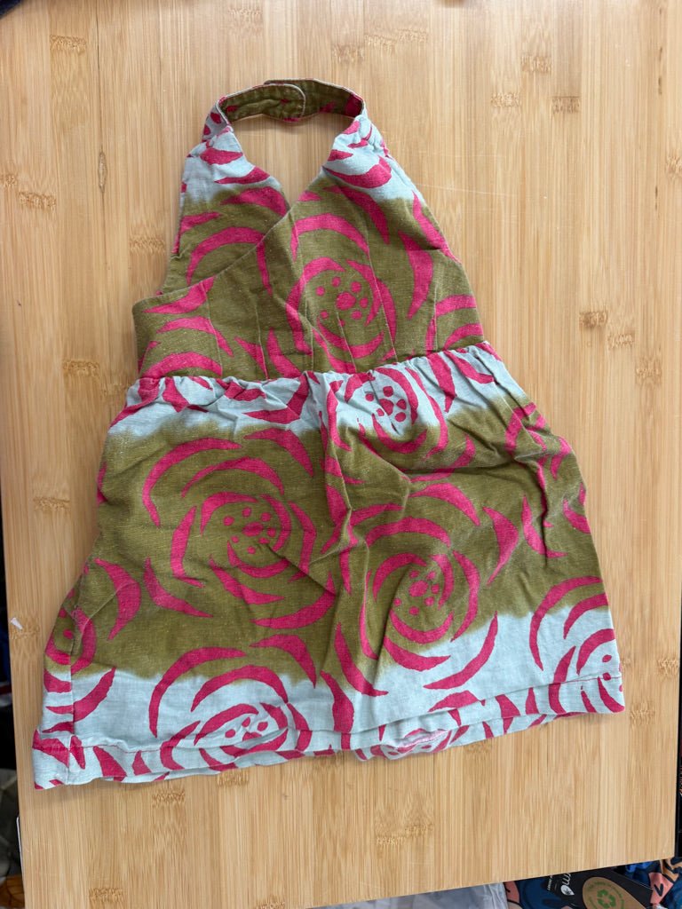 Tea Collection Ghana Batik Dress | 2 Light Blue and Fuchsia Floral - Nest and Sprout-Consignment