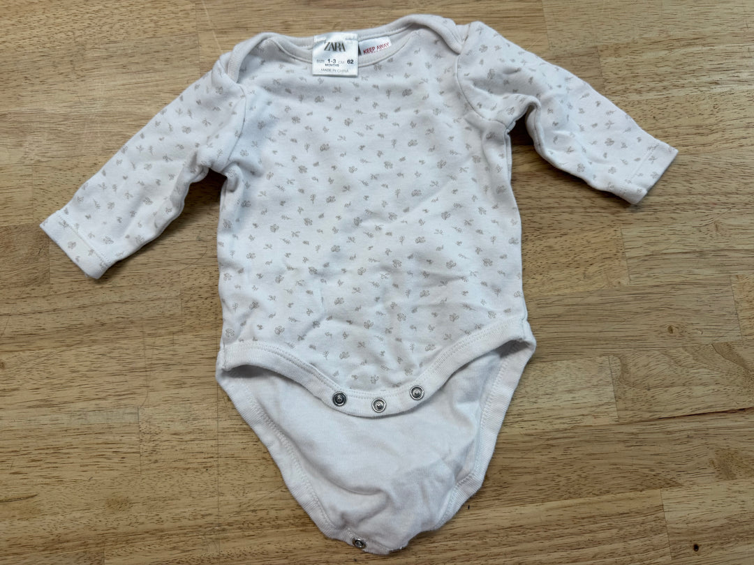 Zara Long Sleeve Bodysuit – 1–3M | Itsy Floral Print
