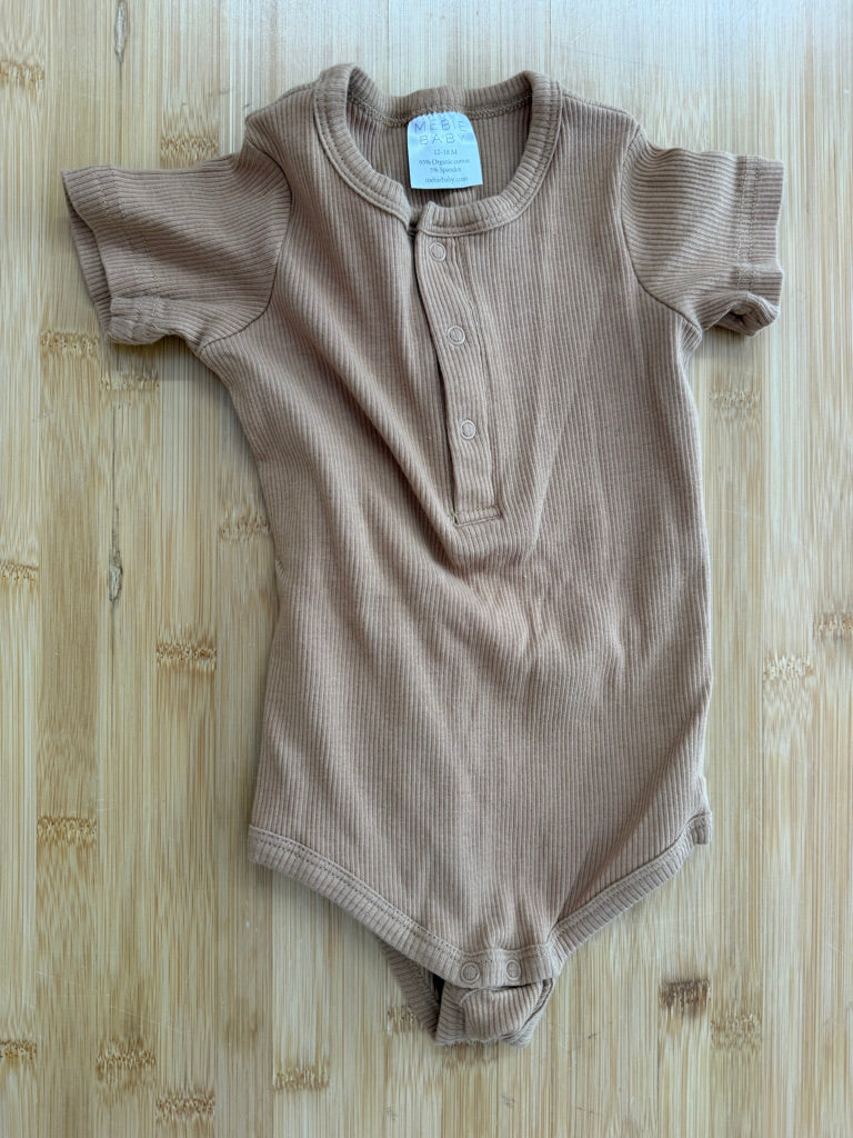 Mebie Baby Honey Brown Ribbed Bodysuit – 12–18M