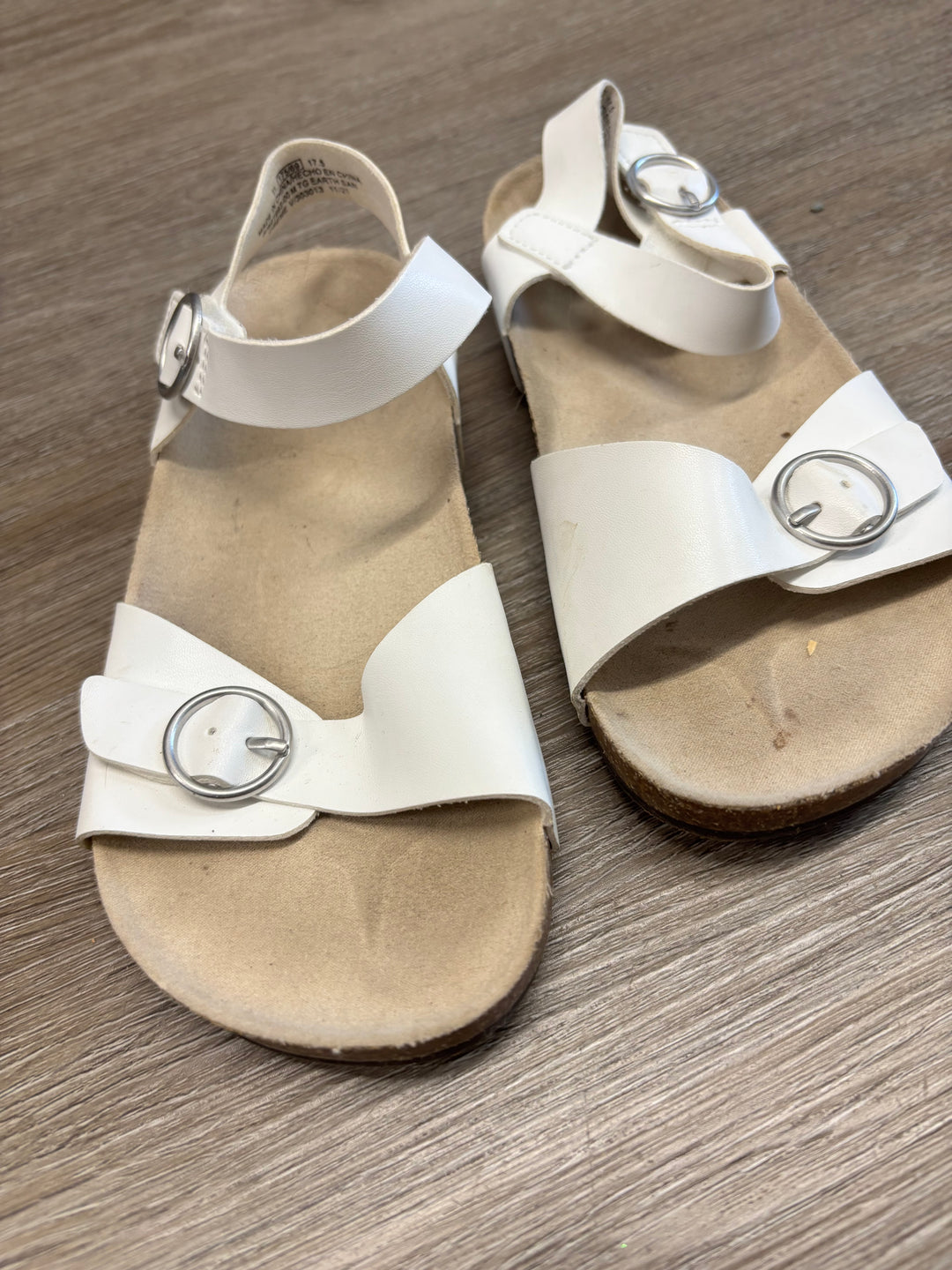 White Cork Bed Buckle Sandals Velcro | Size 11
