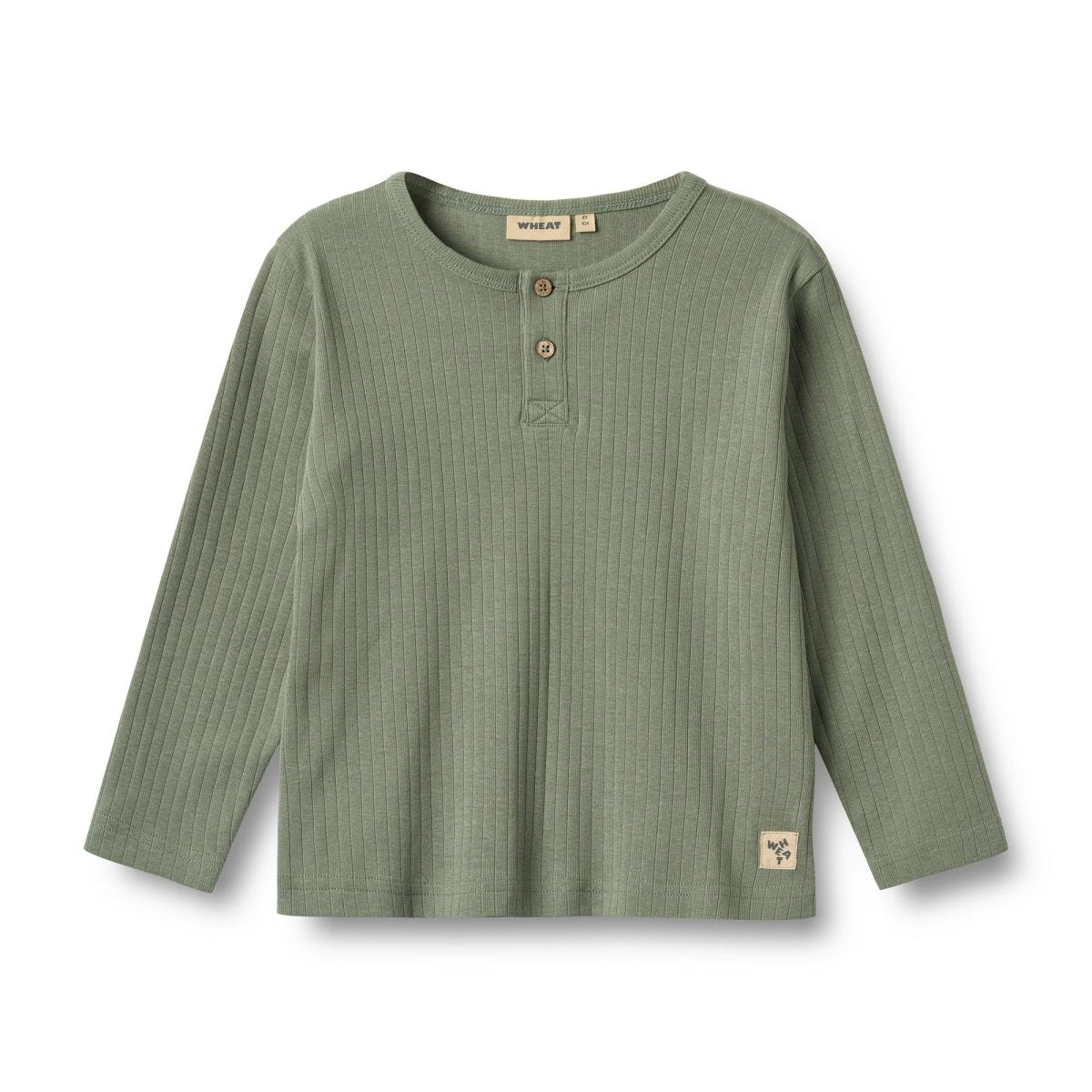 Kids Morris Long Sleeve Shirt | Dusty Green - Nest and Sprout - Wheat Kids