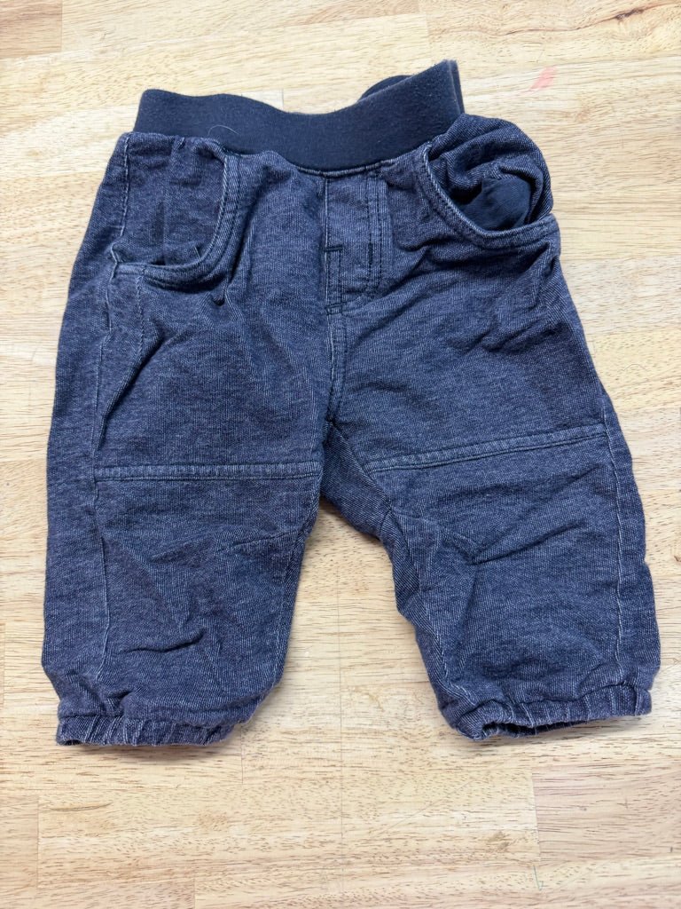 Tea Collection Soft Denim-Look Cotton Pants – 6–12M | Elastic Band - Nest and Sprout-Consignment
