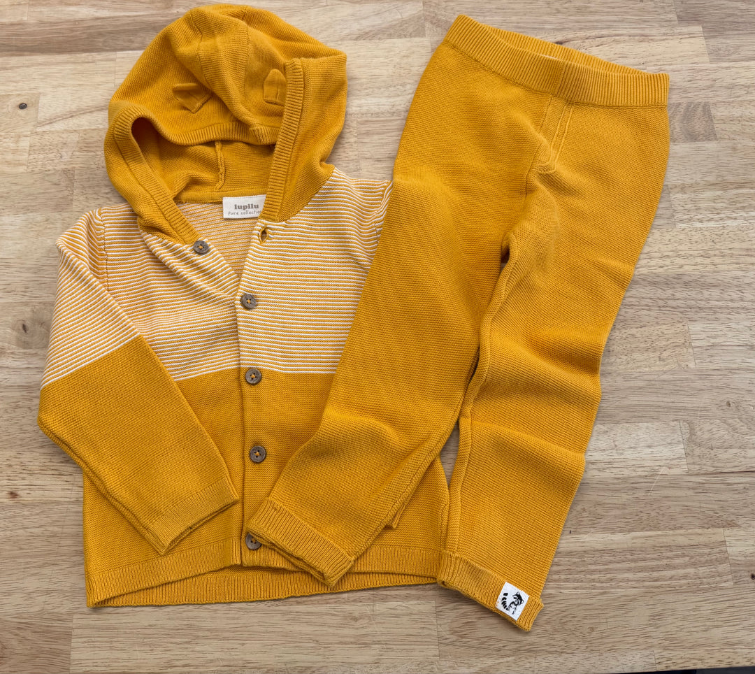 Lupilu Organic Cardigan – 12–24M | Golden Button-Up