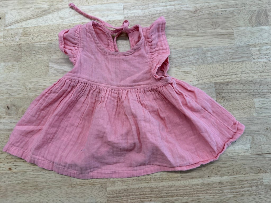 Nest & Nurture Muslin Dress – 6–12M | Pink - Nest and Sprout - Consignment