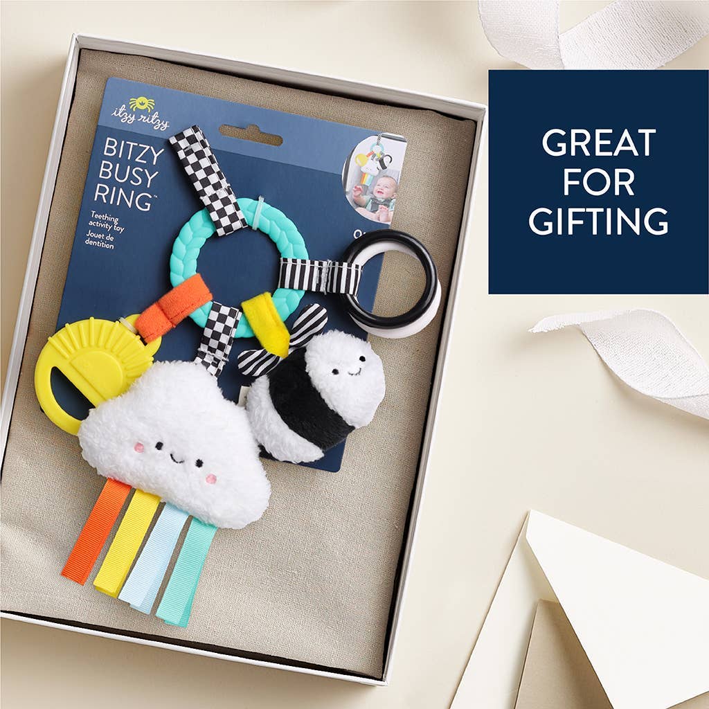 Bitzy Busy Ring™ Teething Activity Toy | High Contrast
