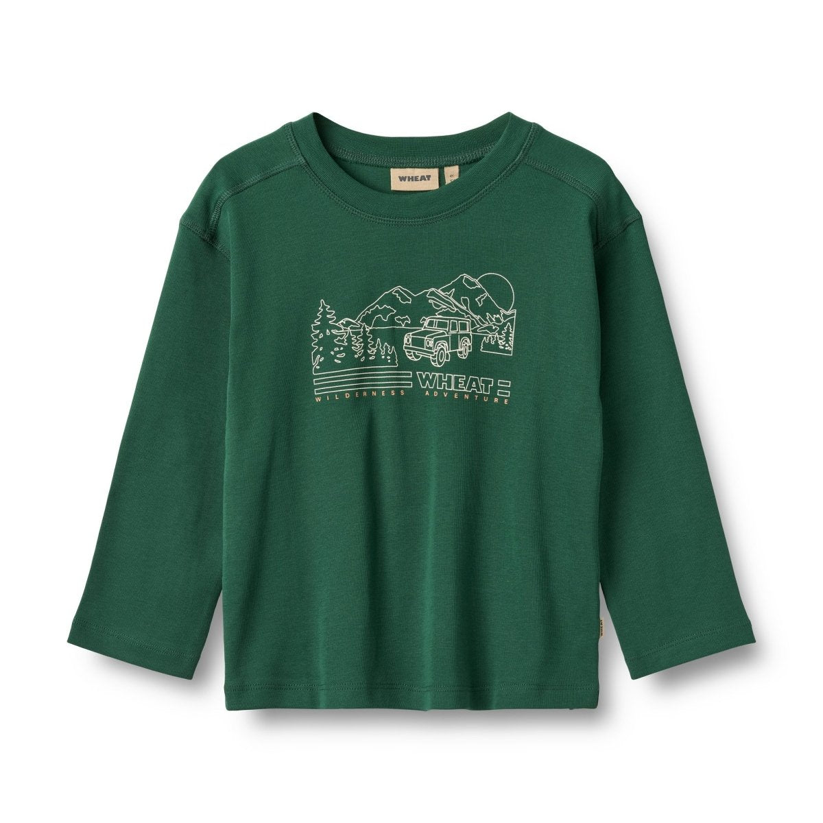 Kids Holger Long Sleeve Shirt | Kale - Nest and Sprout - Wheat Kids