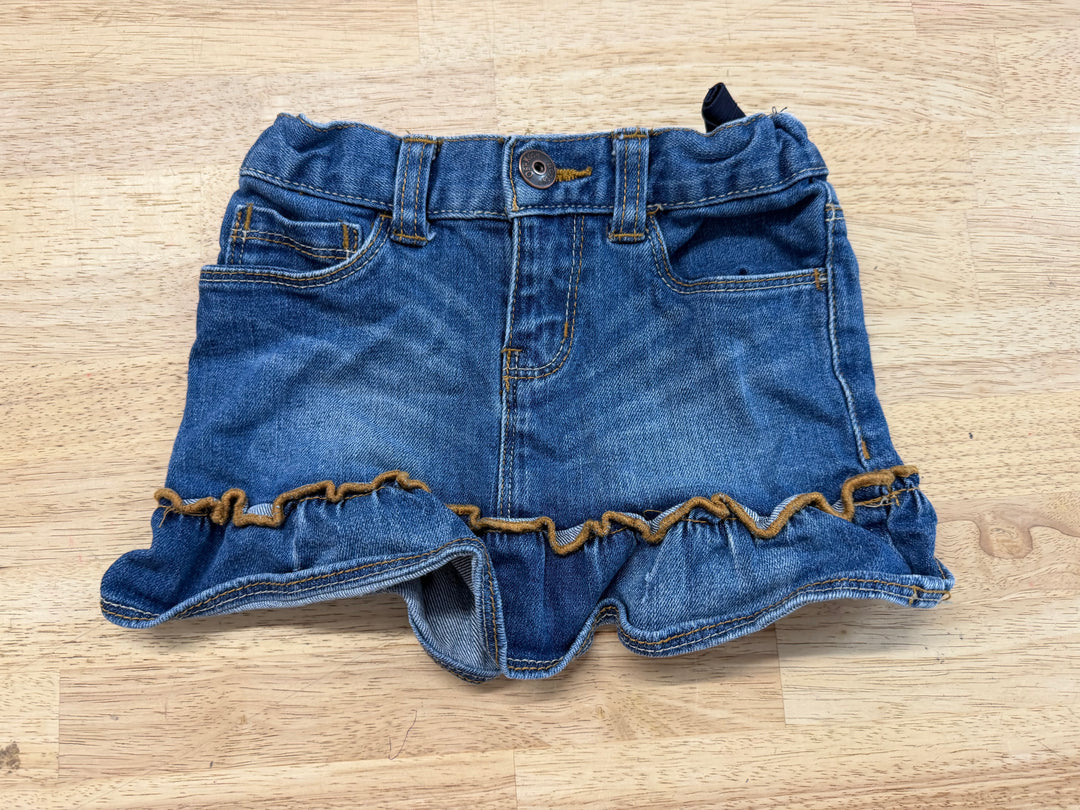 OshKosh Ruffle Denim Skirt – 3T | Elastic Waist