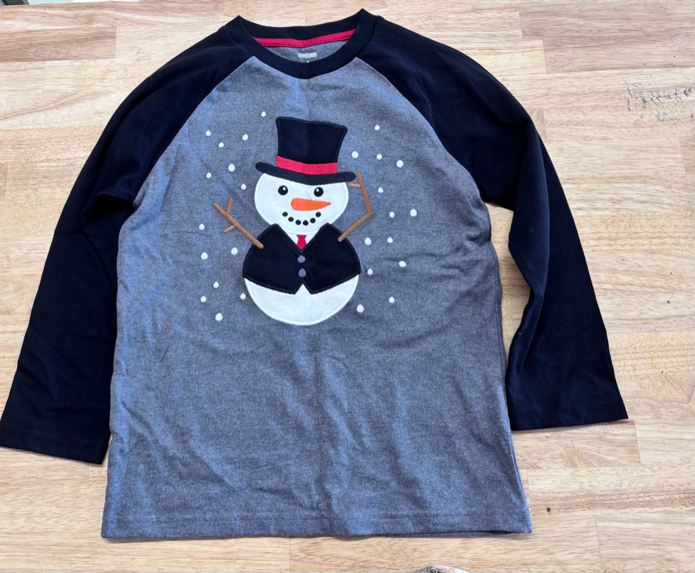 Gymboree Snowman Appliqué LS Shirt 7Y