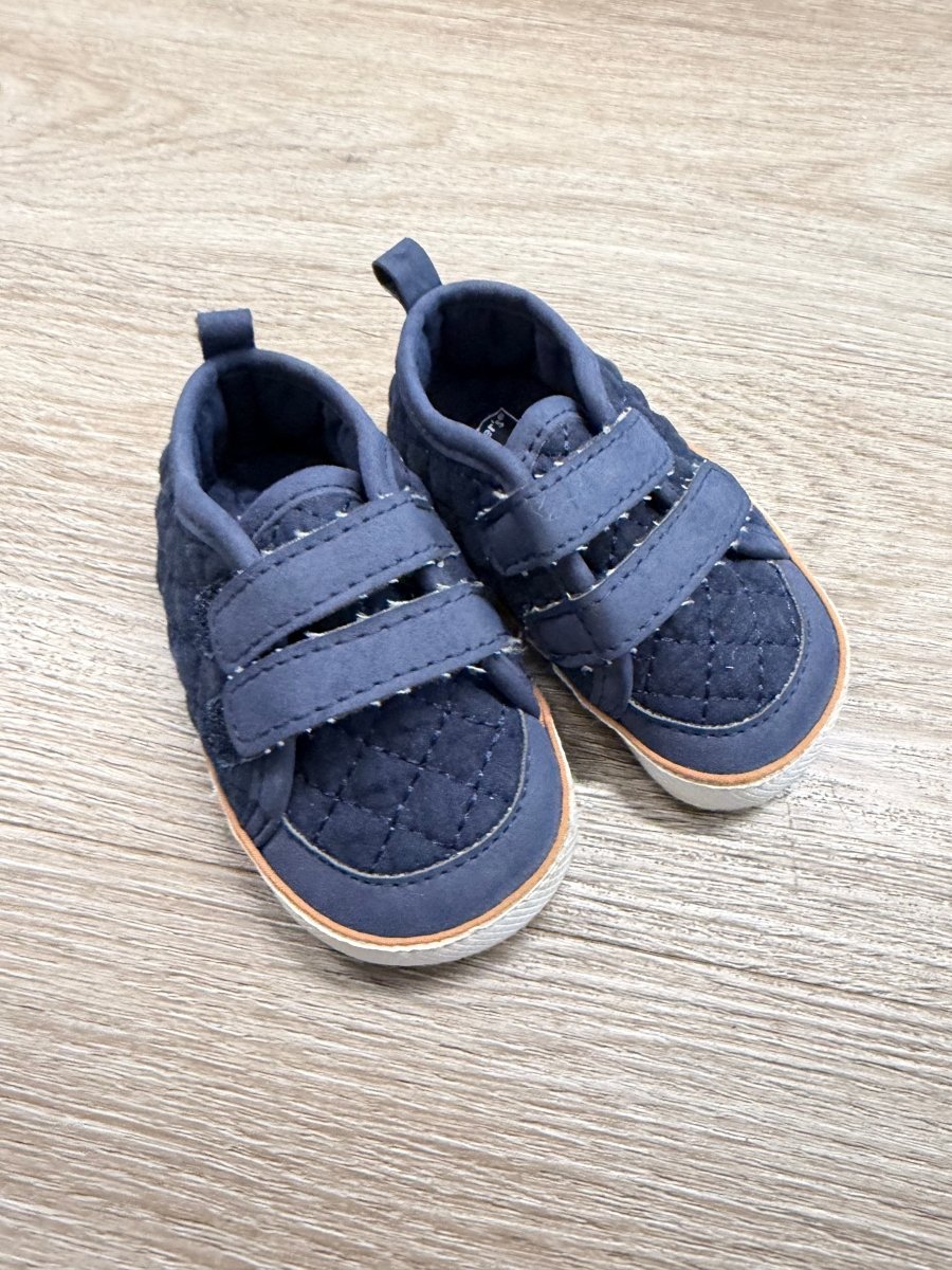 Carter's Crib Shoe – 3–6M | Navy & White Velcro - Nest and Sprout - Consignment