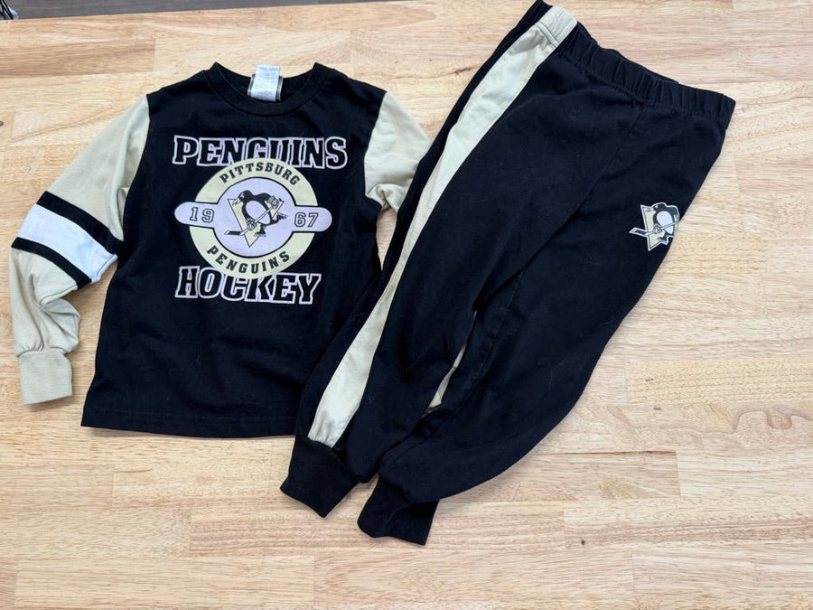 NHL Pittsburgh Penguins Two-Piece PJ Set – 4 | Yellow & Black | Play - Nest and Sprout-Consignment