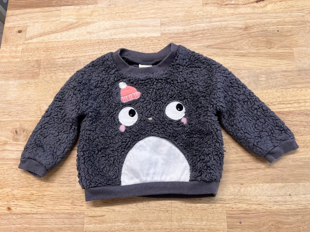 Gymboree Fleece Sweater – Penguin Face, 6–12M - Nest and Sprout-Consignment