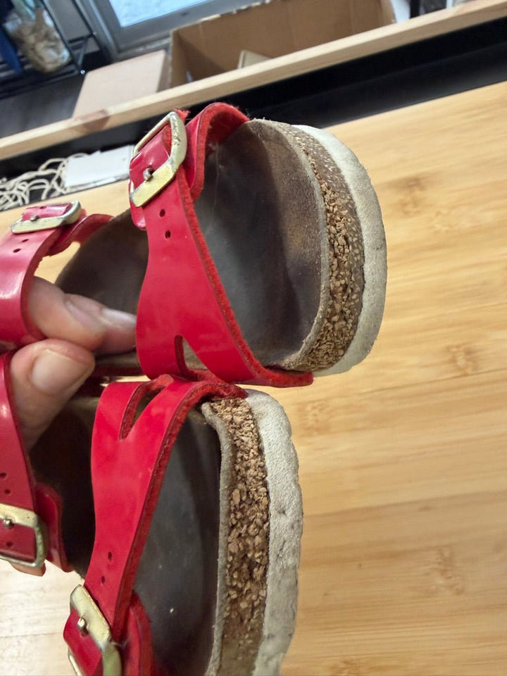 Birkenstock Double Buckle Sandals – EU 26 (US 9) | Red Metallic - Nest and Sprout-Consignment