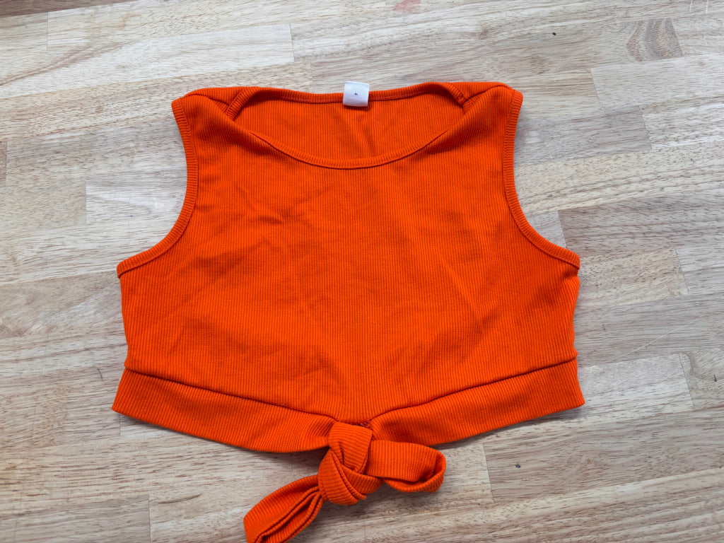 Shein 10Y Ribbed Crop Top – Orange