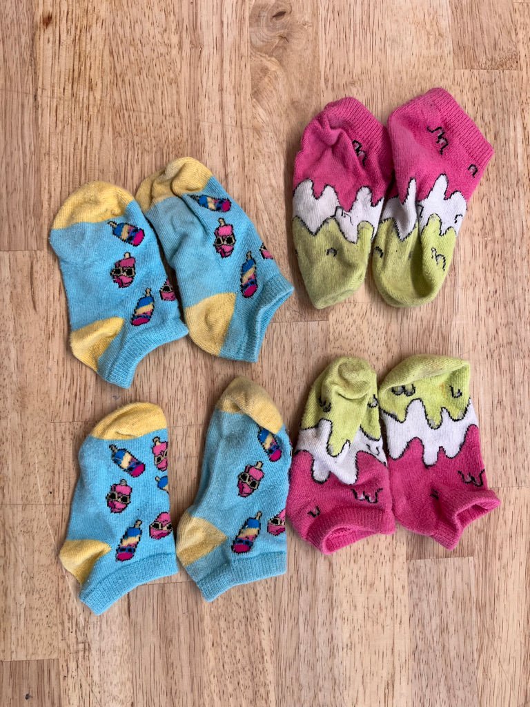 Toddler Socks Set of 4 – Ice Cream Print (13cm) - Nest and Sprout - Consignment