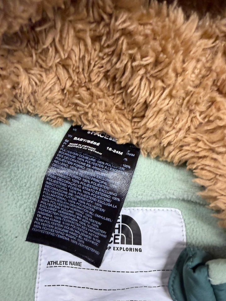 The North Face Baby ThermoBall One-Piece Snowsuit – 18-24 Months | Light and Dark Green | Quilted - Nest and Sprout-Consignment