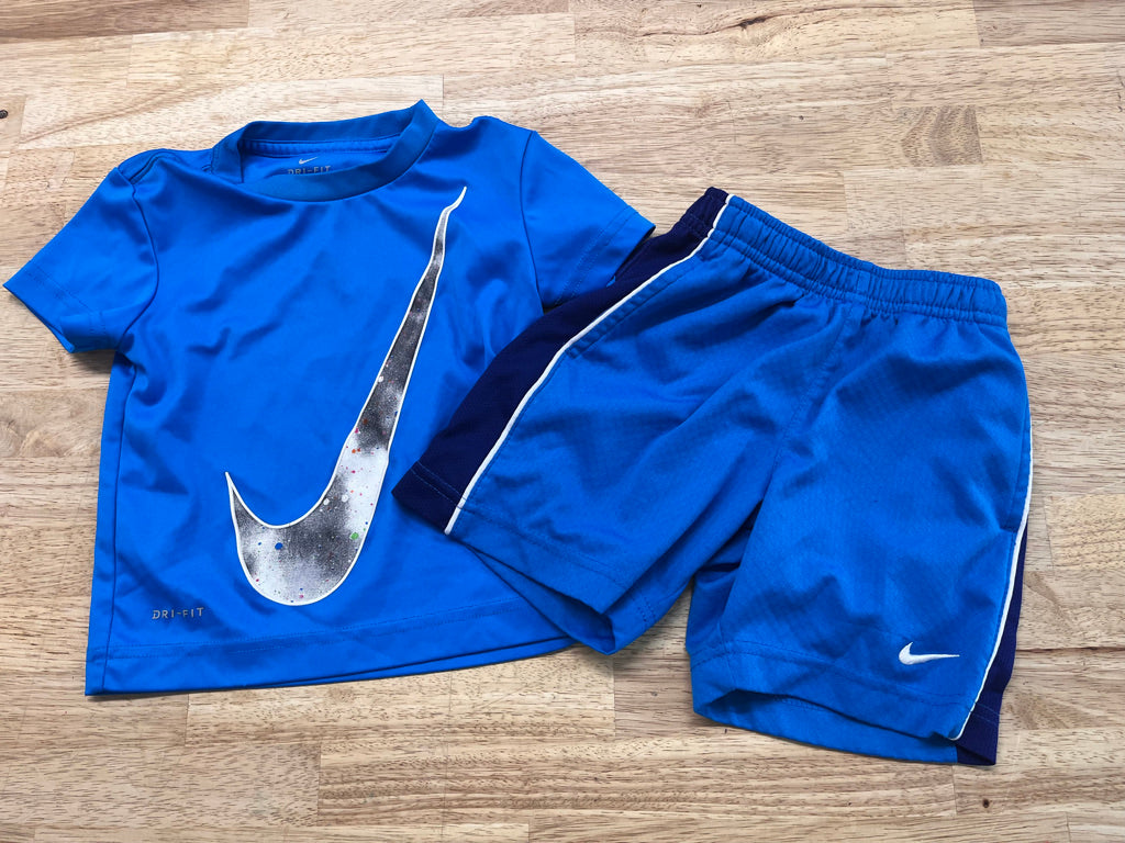 Nike Dri-Fit Shirt & Shorts Set – 2T | Blue