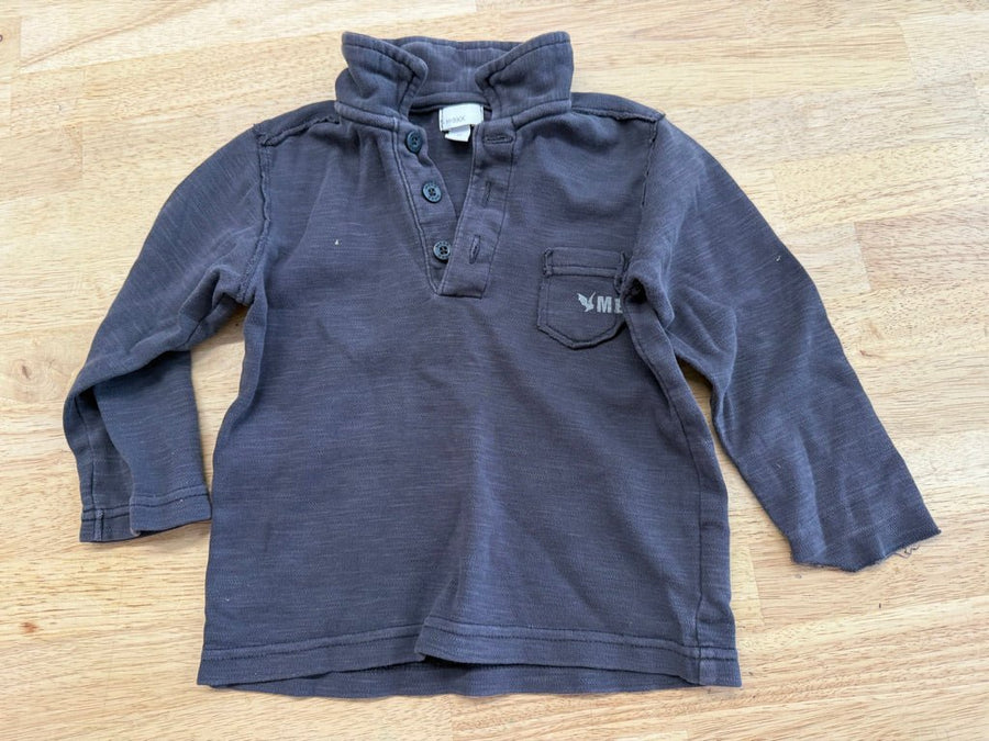 Mexx Long Sleeve Collared Shirt – 18M | Charcoal - Nest and Sprout - Consignment