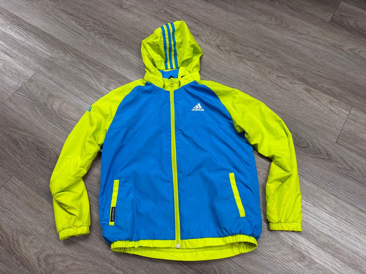 Adidas Lightweight Summer Jacket – 9–10Y (140cm) | Neon Green & Blue | Play - Nest and Sprout-Consignment