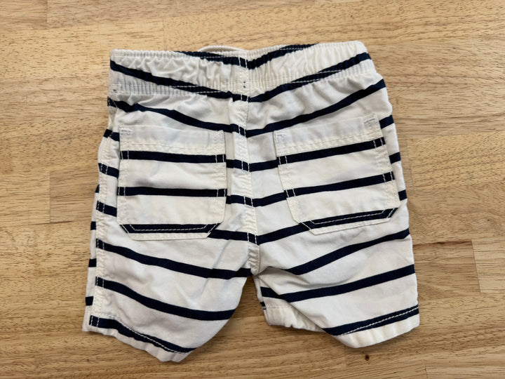 Old Navy Chino Shorts – 3–6M | Navy Stripe on Cream
