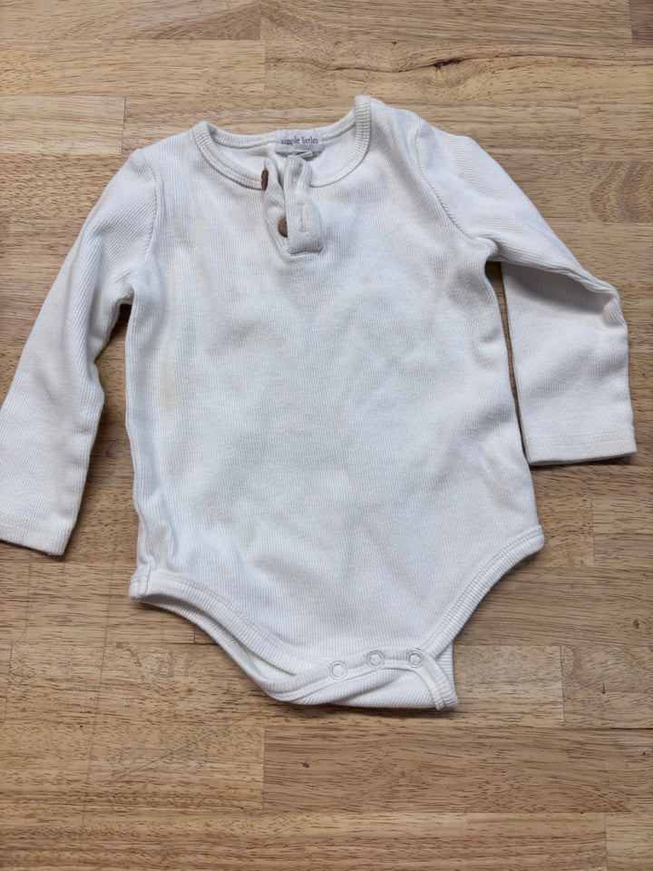 Simple Littles Ribbed Bodysuit – 6–12M