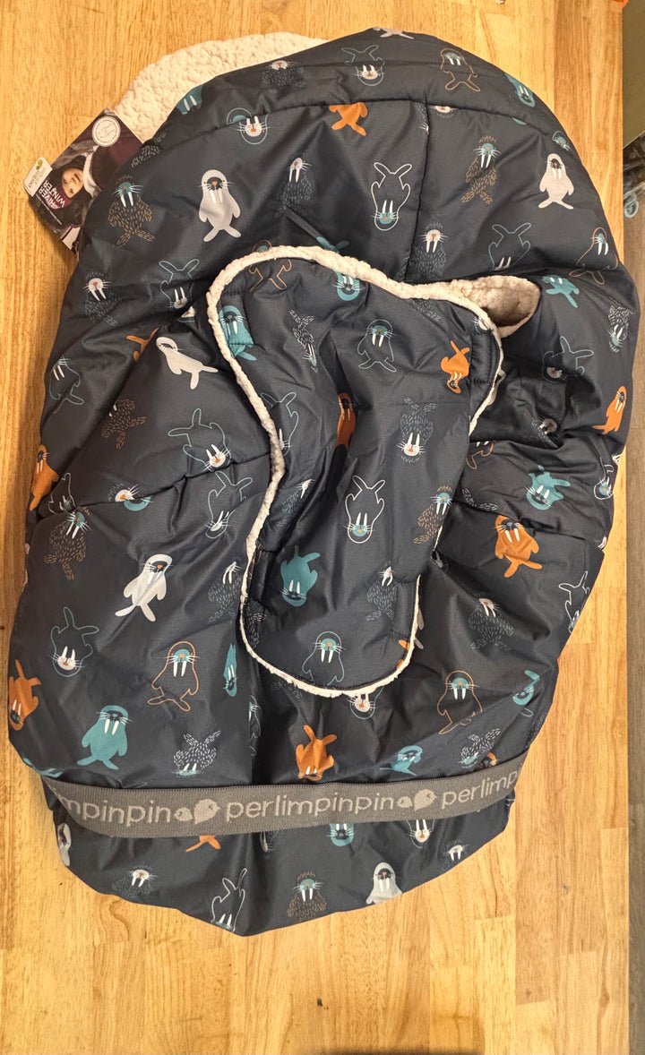 Perlimpinpin Winter Stroller Bunting Suit – Small Seal Print