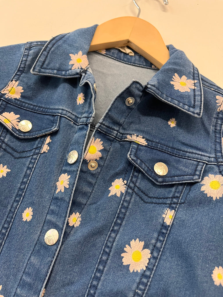 Jessica Simpson 5y Daisy Print Denim Jacket