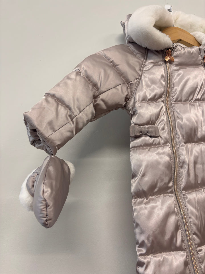 Baker Snowsuit – Size 6-9M Metallic Rose Gold