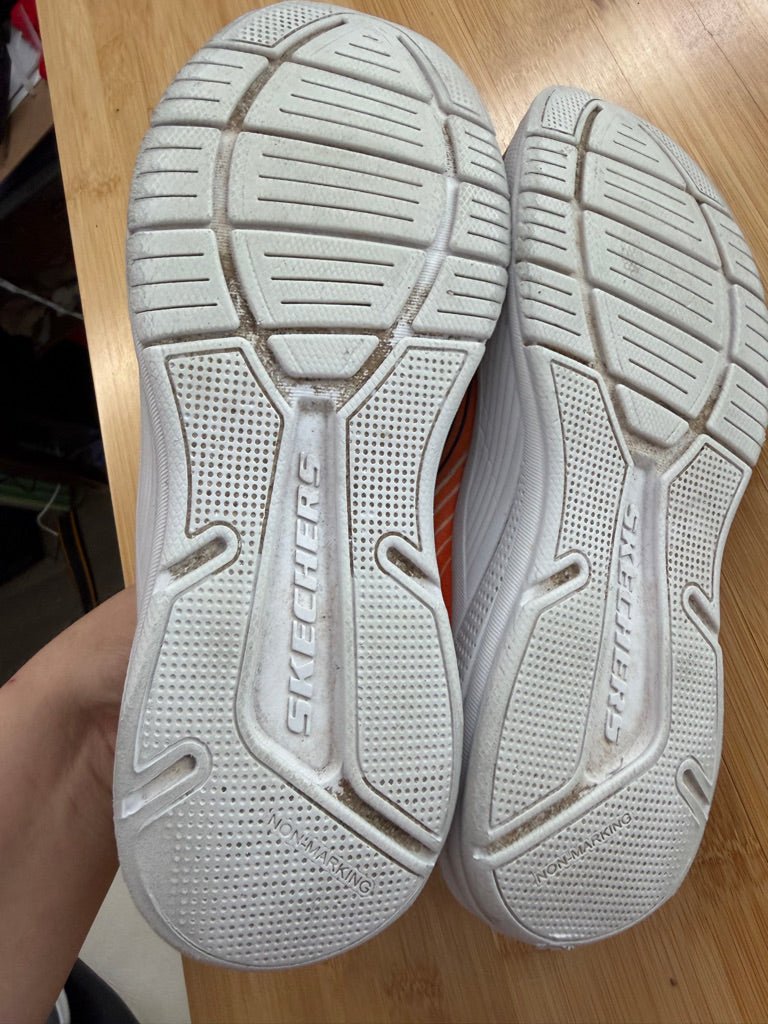 Skechers Runners – Youth 5 | Orange & Blue Velcro Elastic Lace | Play - Nest and Sprout-Consignment