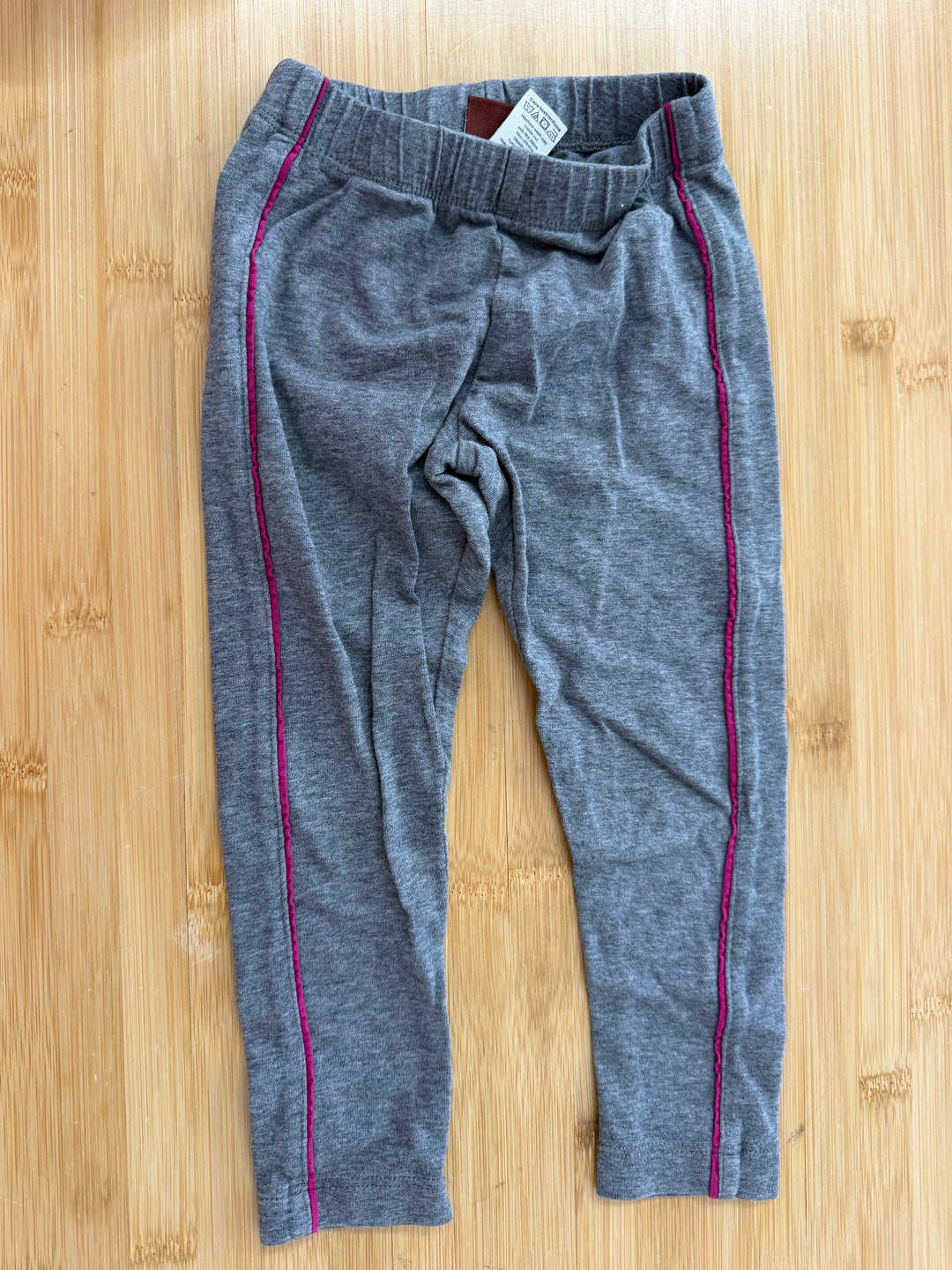 Tea Collection Grey & Burgundy Stripe Legging – 3