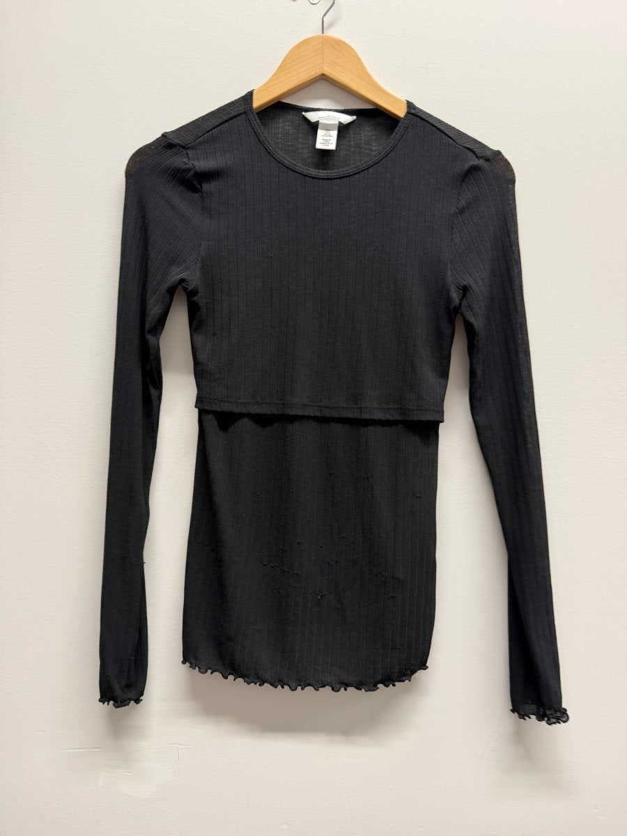 H&M Mama Nursing Top – Small | Long Sleeve | Sheer with Lift-Up Access - Nest and Sprout-Consignment