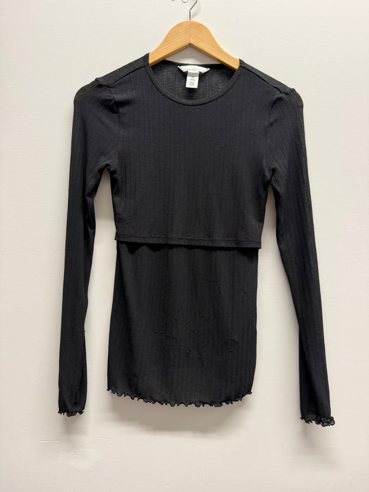 H&M Mama Nursing Top – Small | Long Sleeve | Sheer with Lift-Up Access