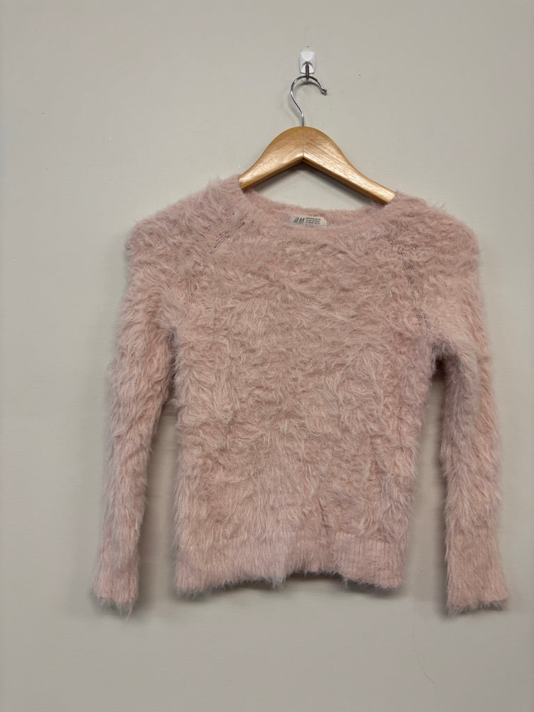 H&M Sweater – 6-8Y Pink Fuzzy Knit