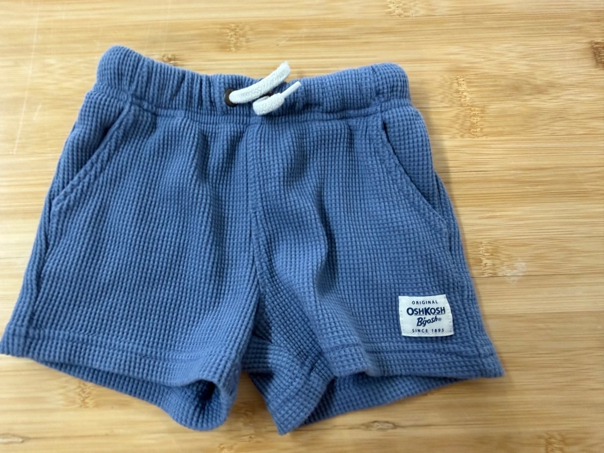 OshKosh Waffle Shorts – 12 Months | Blue - Nest and Sprout-Consignment