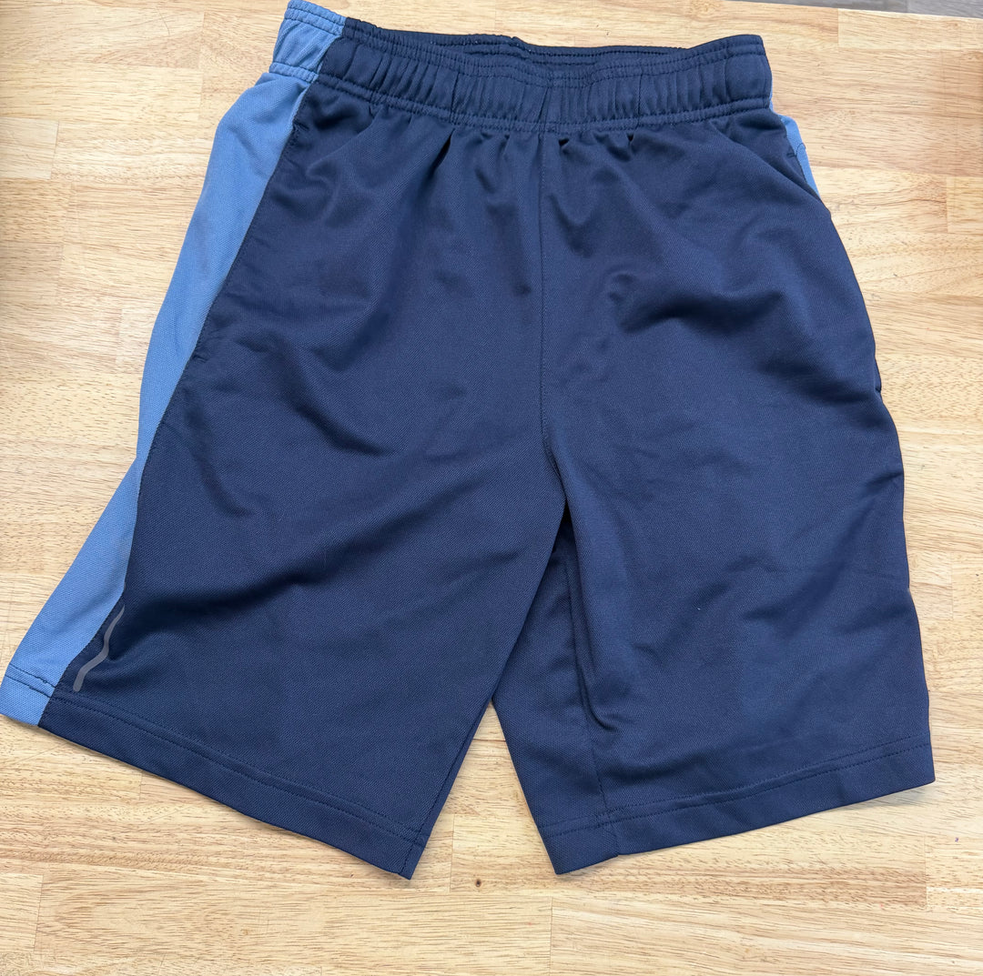 Athletic Works Dri-More Athletic Shorts – S (14Y Fit) | Navy & Light Blue Polyester
