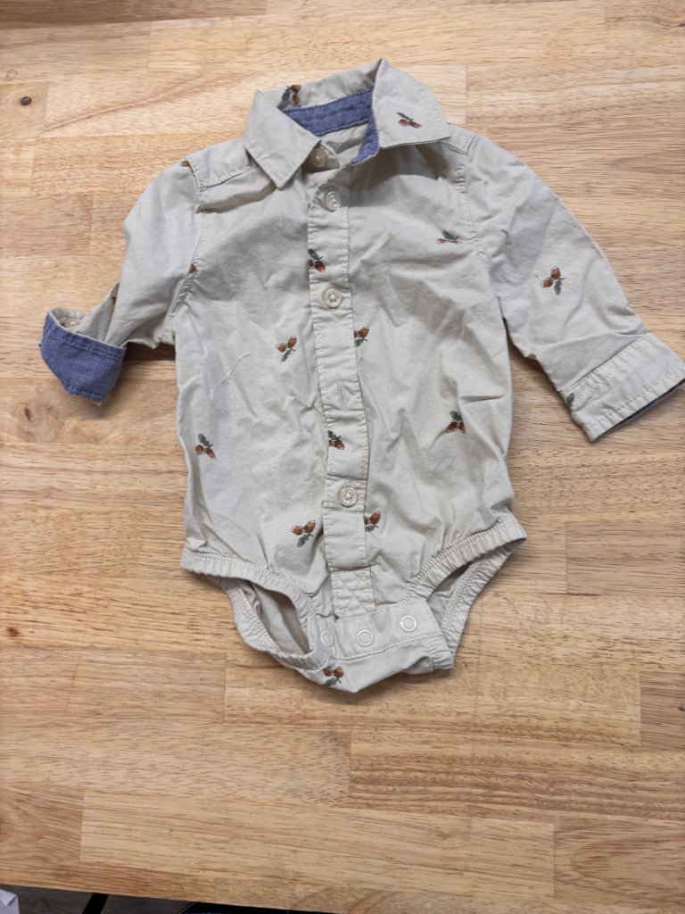 OshKosh Acorn Print Bodysuit - Nest and Sprout - Consignment
