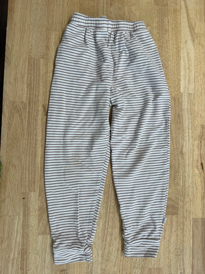 Tiny Button Apparel Striped Pants – 6/7 | Brown & White Cotton/Bamboo Made in Canada | Play