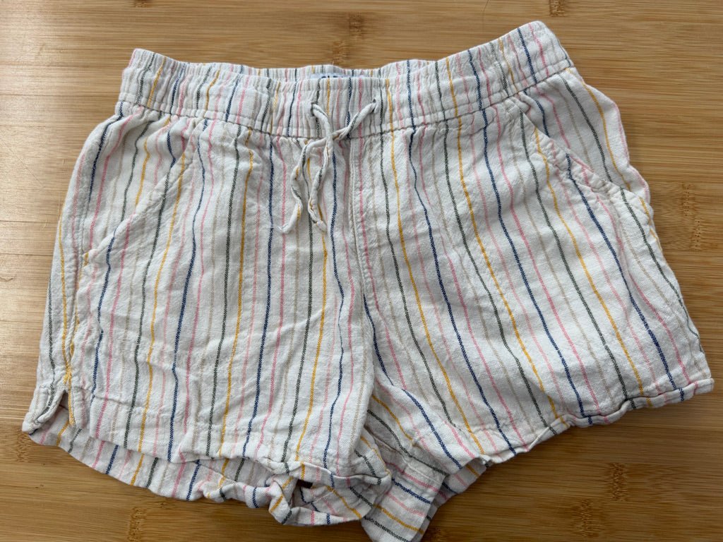 Old Navy Horizontal Stripe Shorts – 10/12 | Cream Viscose Blend - Nest and Sprout-Consignment