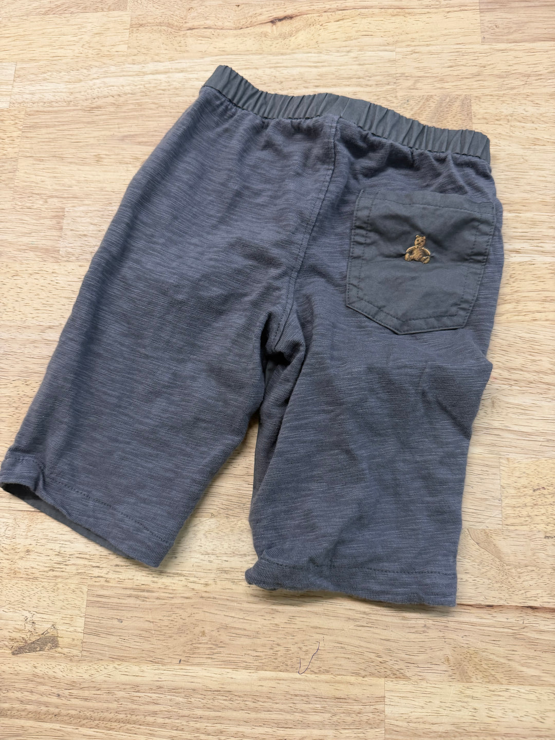 Baby Gap Chino Shorts – 3–6M | Charcoal Front Soft Back